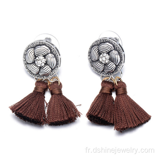 Bijoux Bohème Tassel délicates boucles d’oreilles en alliage StudsBohemian bijoux Tassel délicates boucles d’oreilles en alliage oreille argenter